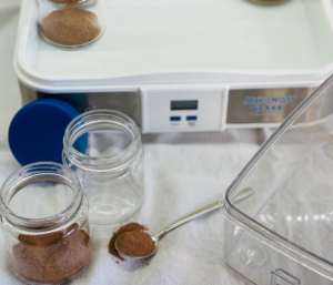 prepping yogurt glasses