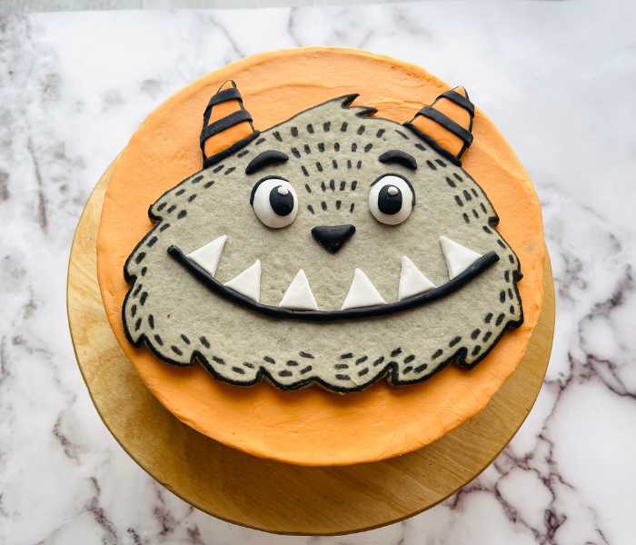 Moist Chocolate Almond Cake (with Monster Decoration)
