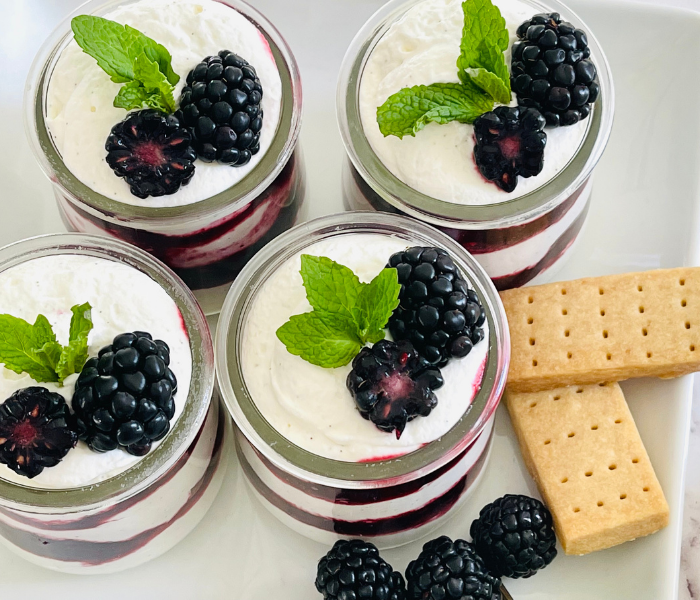 https://mirjamskitchenyodel.com blackberry fool on a plate