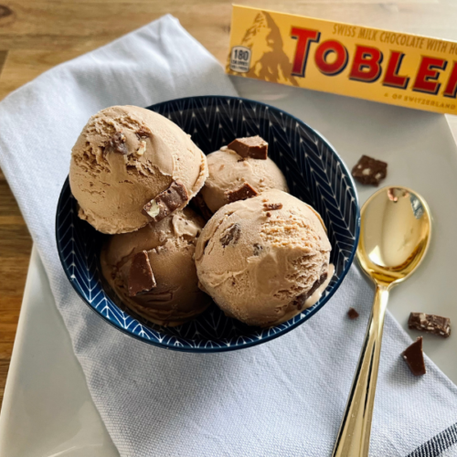 https://mirjamskitchenyodel.com 4 scoops of toblerone ice cream