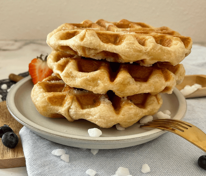 https://mirjamskitchenyodel.com side view three waffles on top of each other