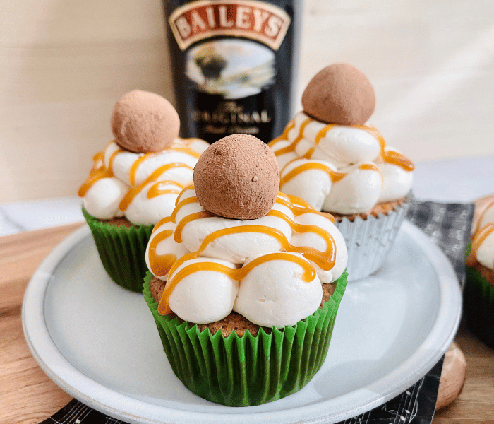 Boozy Chocolate Cupcakes with Baileys Buttercream Frosting - Bake Drizzle  Dust