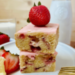 https://mirjamskitchenyodel.com/strawberry blondies/ stacked on top of each other